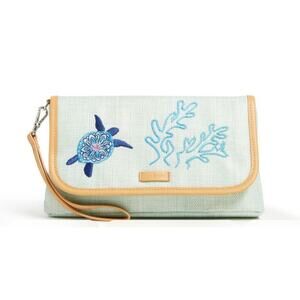 Vera Bradley Tropical Pattern Clutch Mint Green